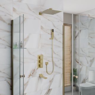 Душевая система DQ Bayern.Liszt DA2515607A04 с термостатом матовое золото